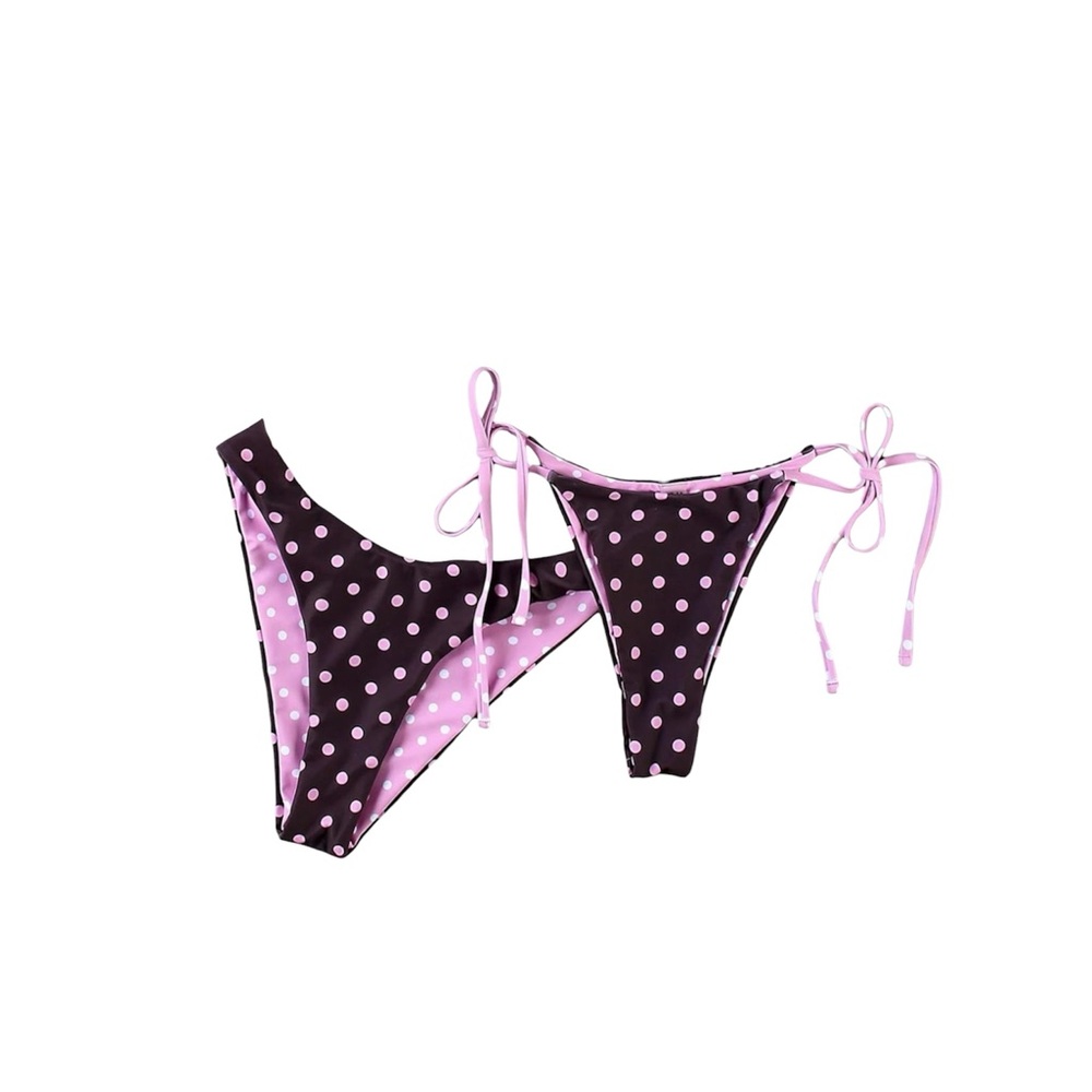 Pink Polka Dot Bikini Thong Cheeky Bottoms
